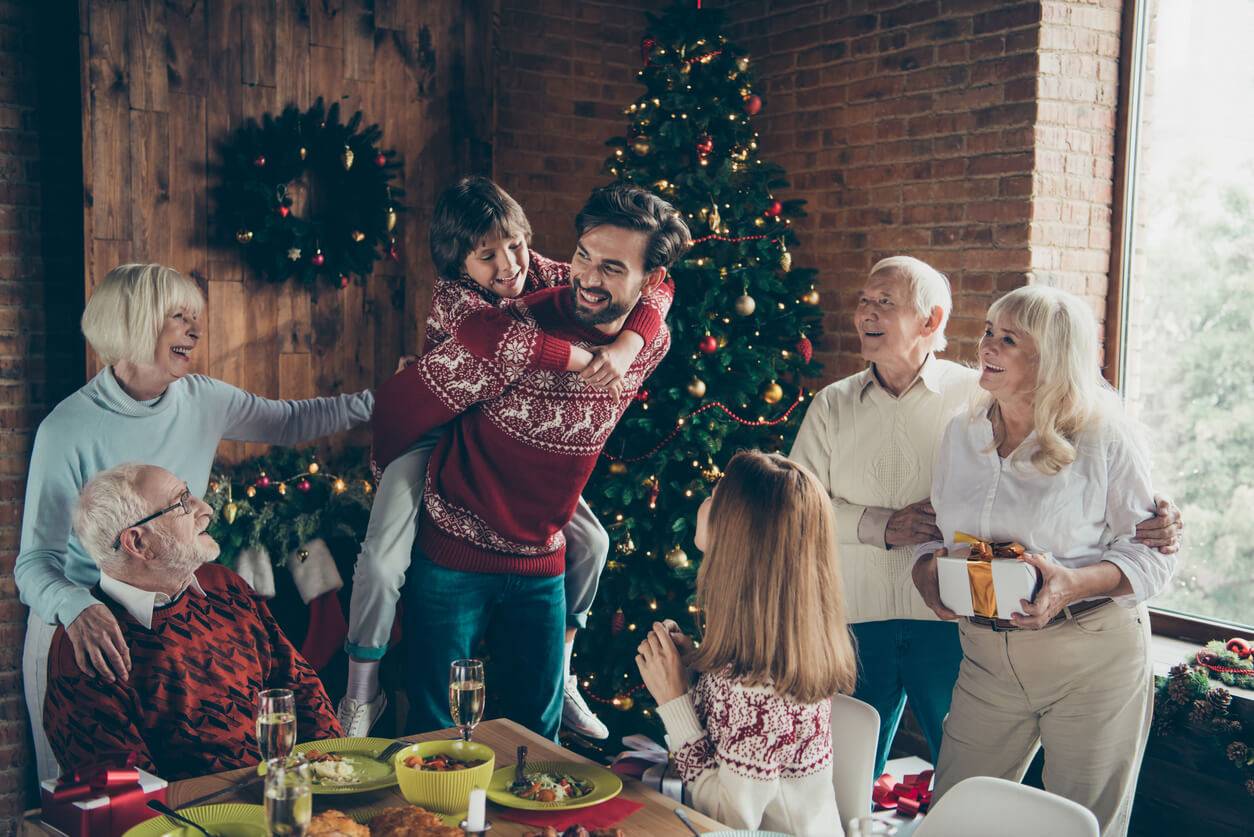 Large family gathering for the holidays