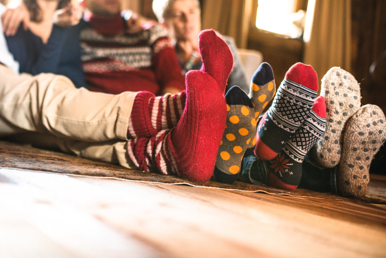 christmas socks at home