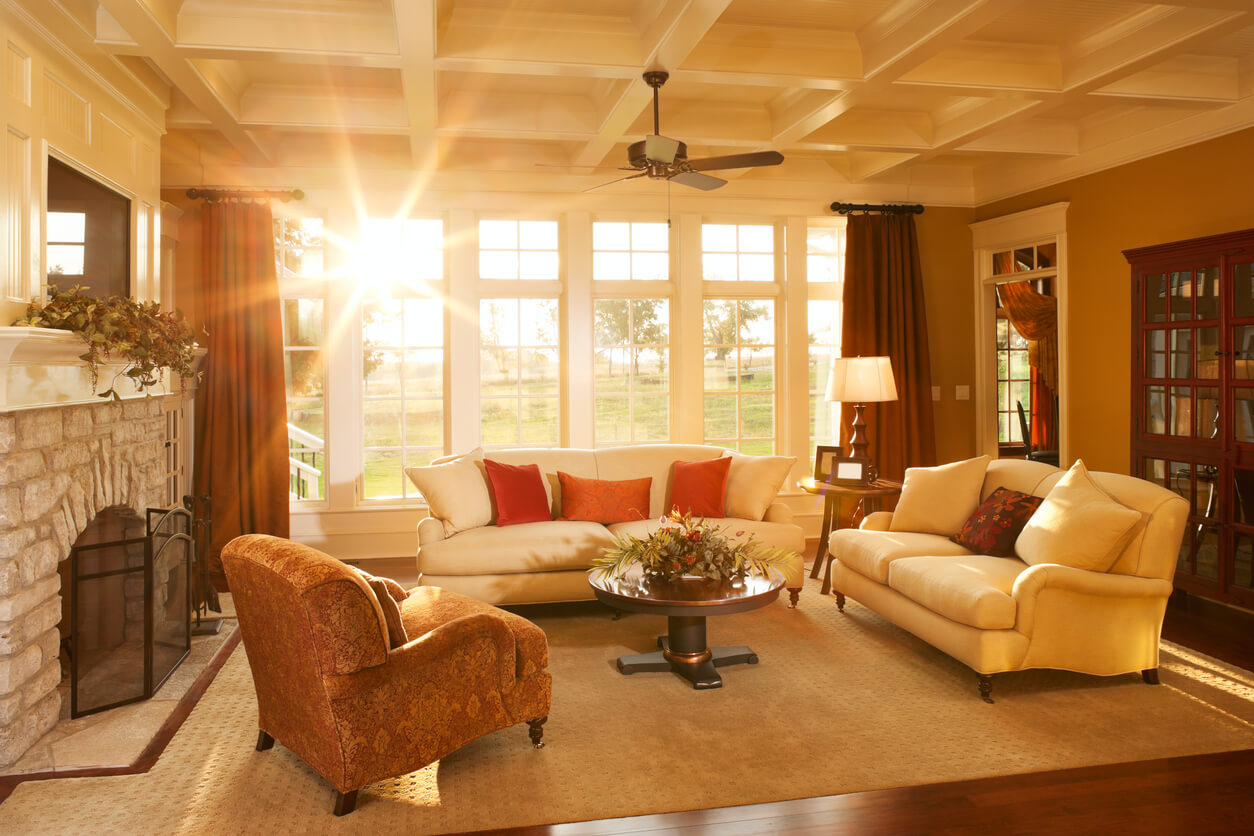 Inviting well lit living room